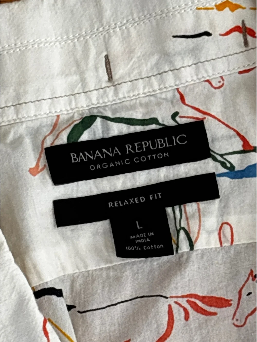 Banana Republic Hawaiian Shirt Men's Large Relaxed Fit